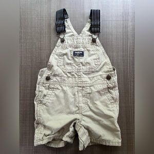 OshKosh B’gosh Baby Boy Solid Shortalls 18 Months Tan